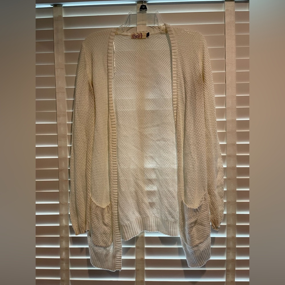 SO White Cardigan Sweater. Size M